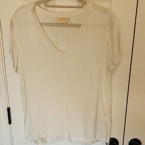 Nation LTD Cream Short Sleeve V-Neck Tee